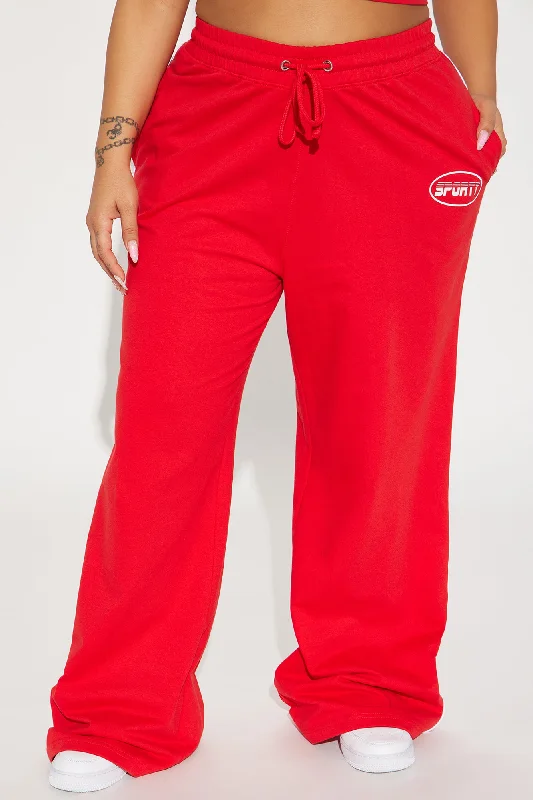 sporty-contrast-wide-leg-pant-red