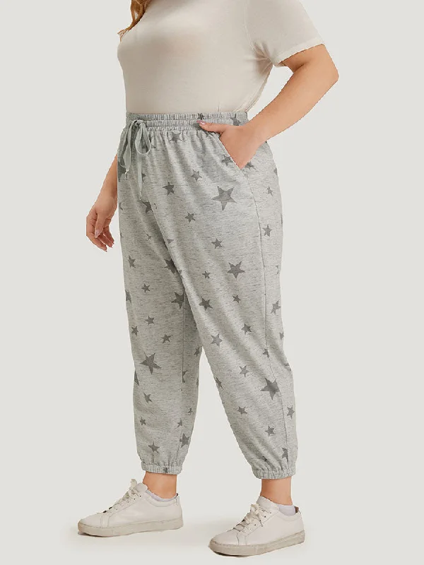 star-print-pocket-drawstring-sweatpants