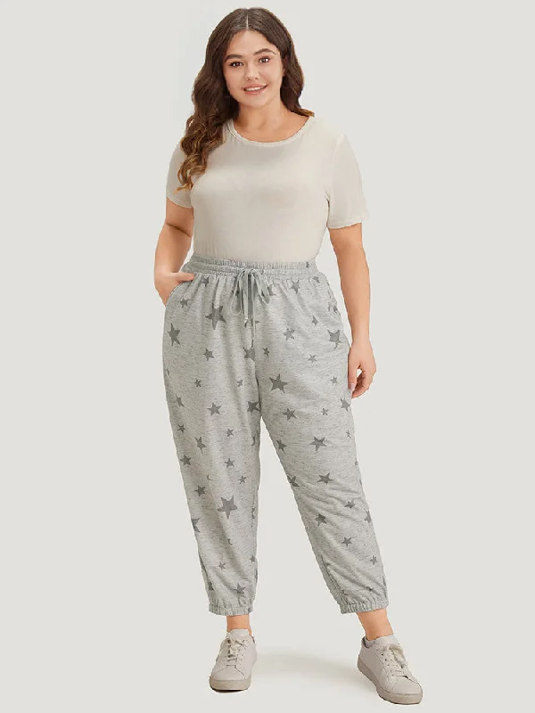 star-print-pocket-drawstring-sweatpants