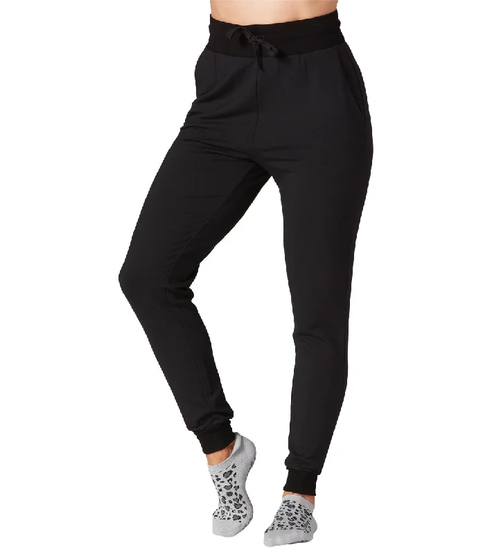  High Waisted Fitted Jogger Ebony