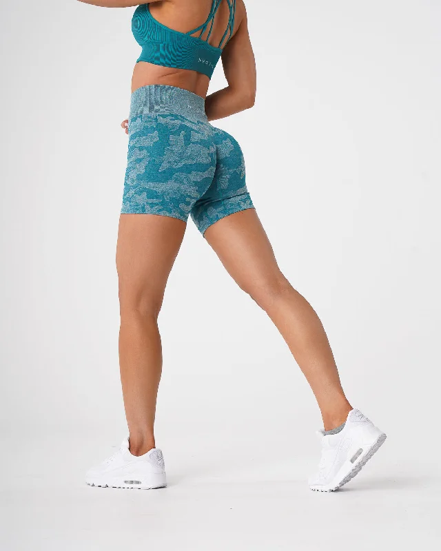 Teal Camo Seamless Shorts