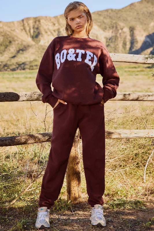 Ultimate - Petite Mid-Rise Joggers in Mahogany