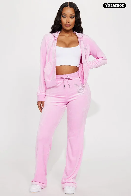 Velour Playboy Pant - Pink