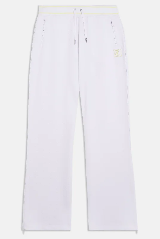 WHITE TENNIS MICRO TWILL TRACK PANT