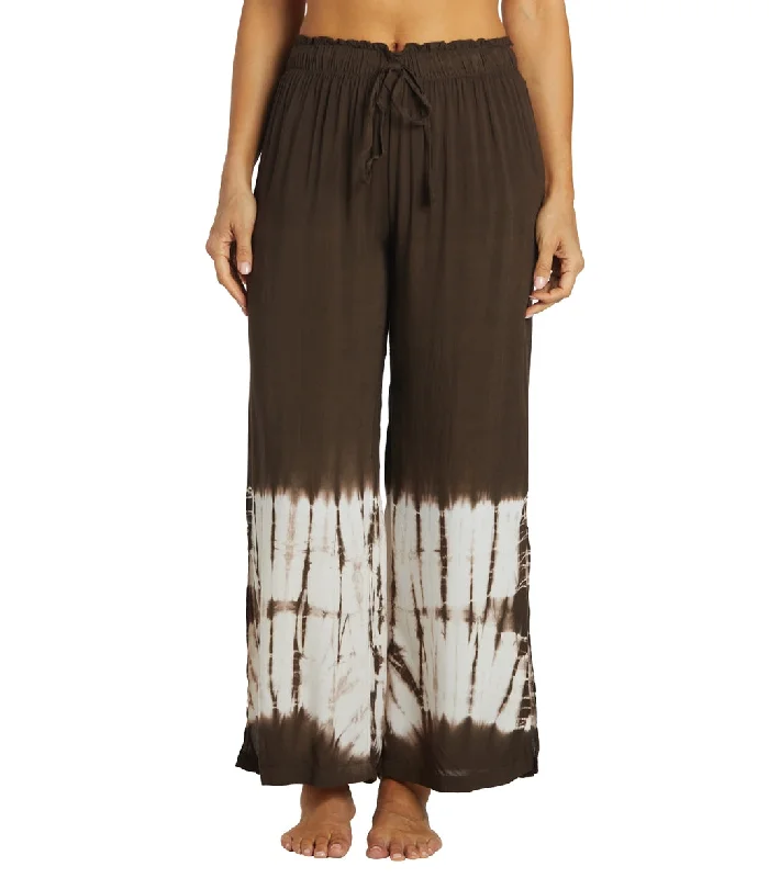 Yak & Yeti Bohemian Tie Dye Split Pants Brown