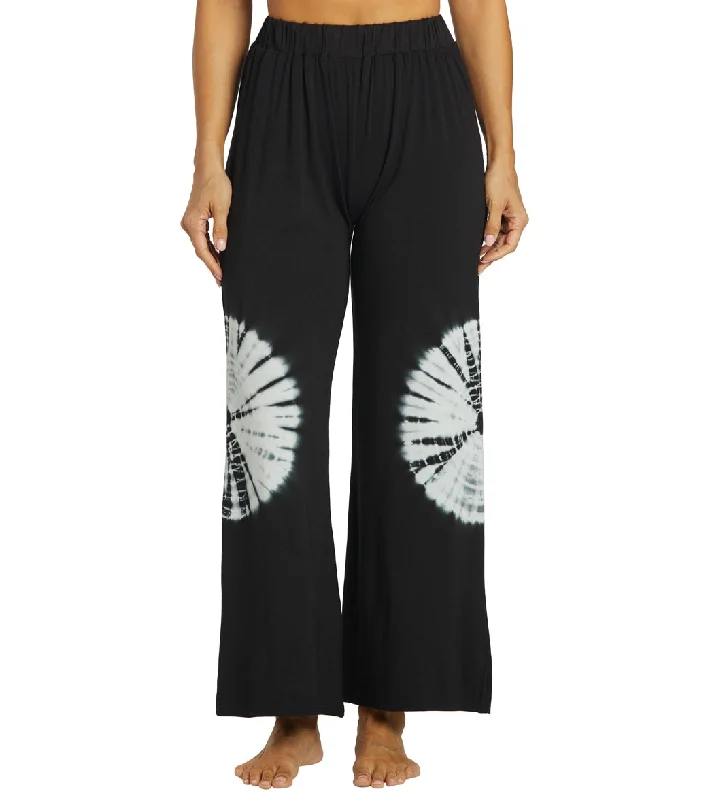 Yak & Yeti Tie Dye Wide Leg Pants Black