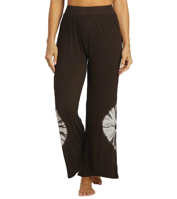 Yak & Yeti Tie Dye Wide Leg Pants Brown