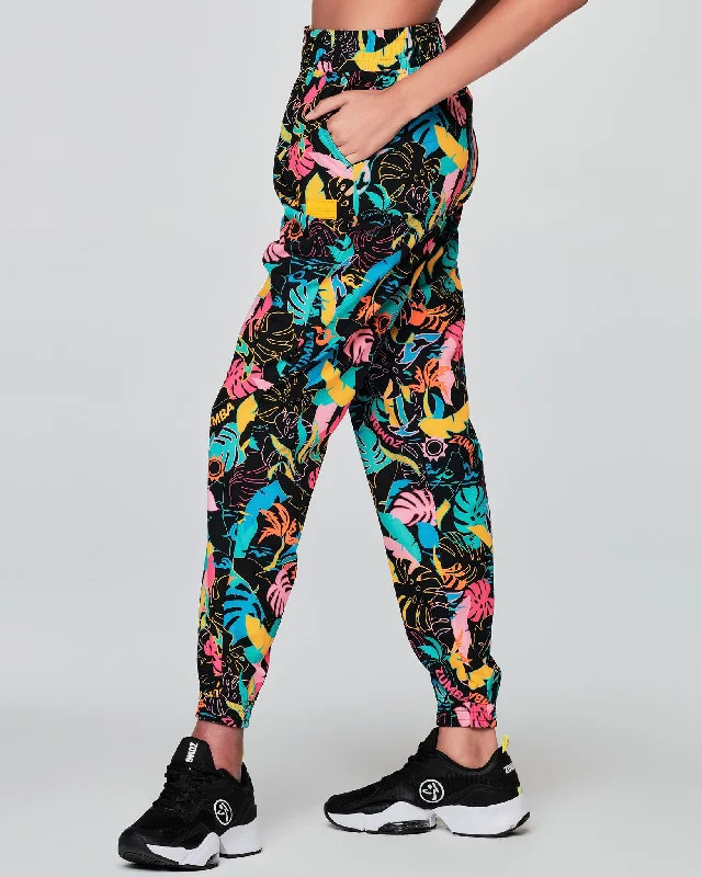 Zumba Palm Party High Waisted Track Pants