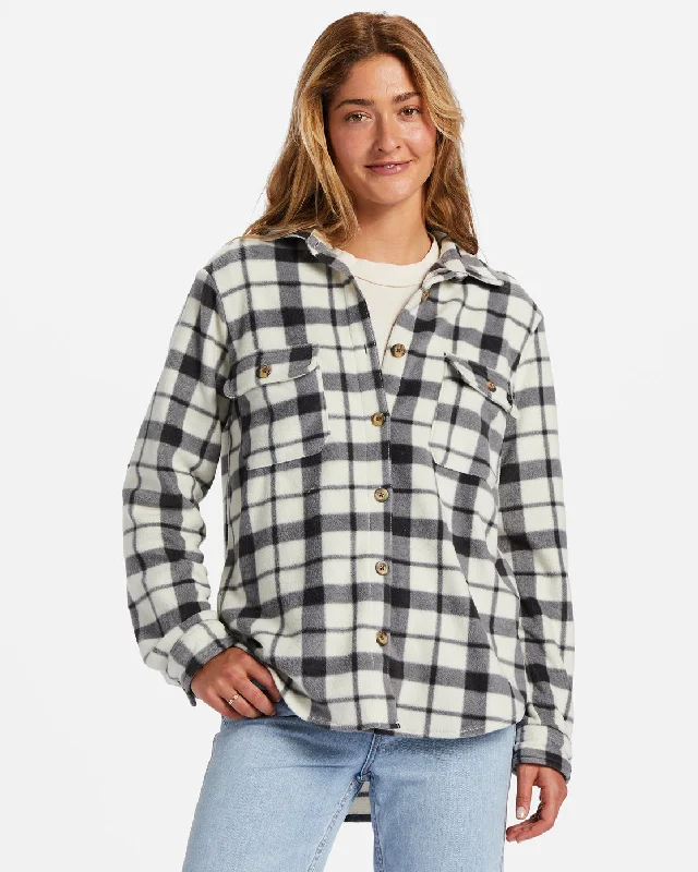 A/Div Forge Fleece Flannel Shacket - White Black 2