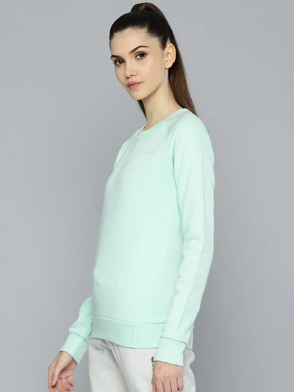 Alcis Women Green Solid Sweatshirt