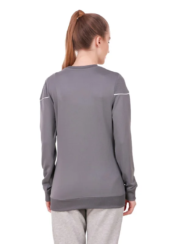 Alcis Women Grey Solid Sweatshirt