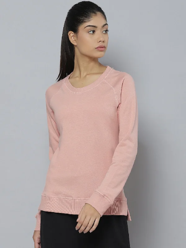 Alcis Women Peach-Coloured Outdoor Knitted Sweatshirt