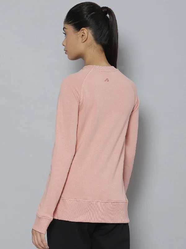 Alcis Women Peach-Coloured Outdoor Knitted Sweatshirt