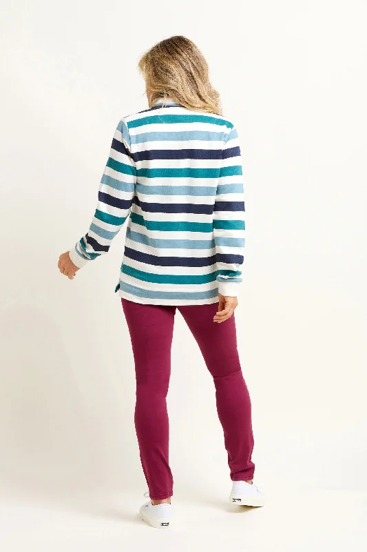 Blue Stripe Quarter Zip Sweatshirt