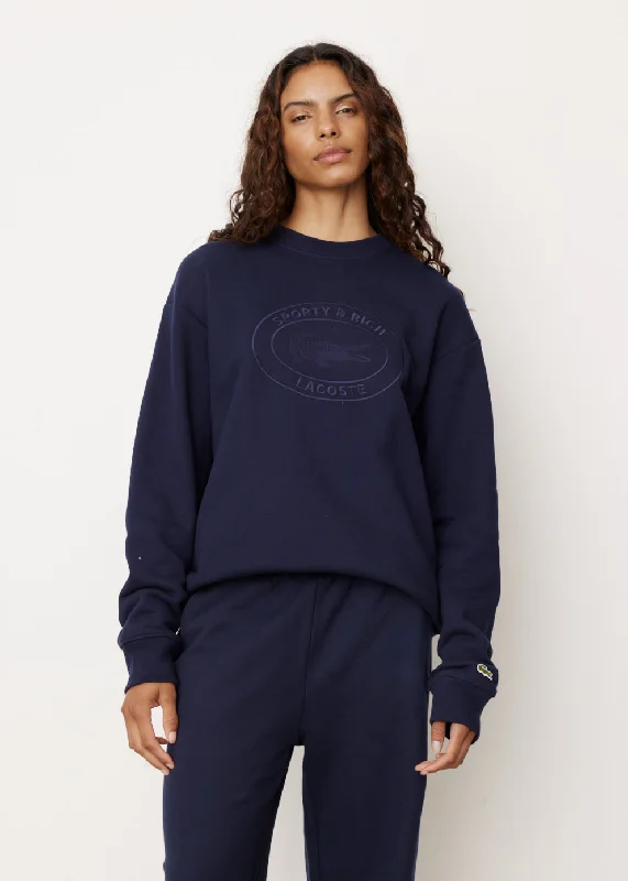 x Lacoste Oval Logo Embroidered Crewneck