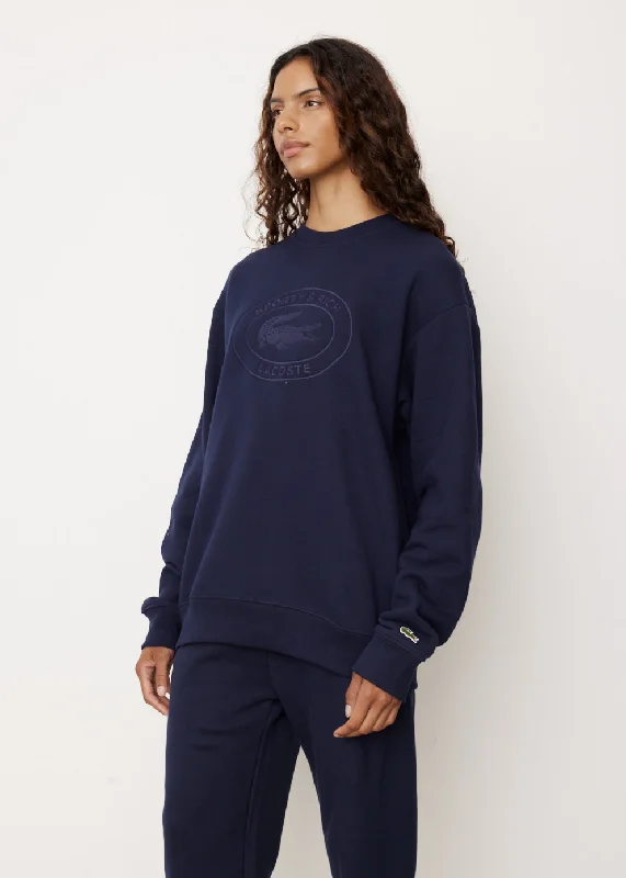 x Lacoste Oval Logo Embroidered Crewneck