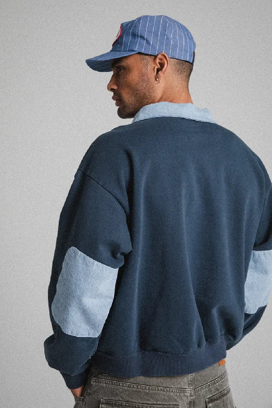 DENIM COLLAR POLO