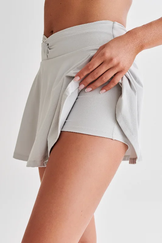 Lilah Twist Mini Skirt - Ice Grey