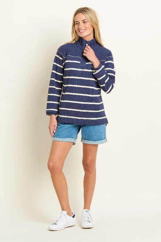 Navy Stripe Quarter Zip