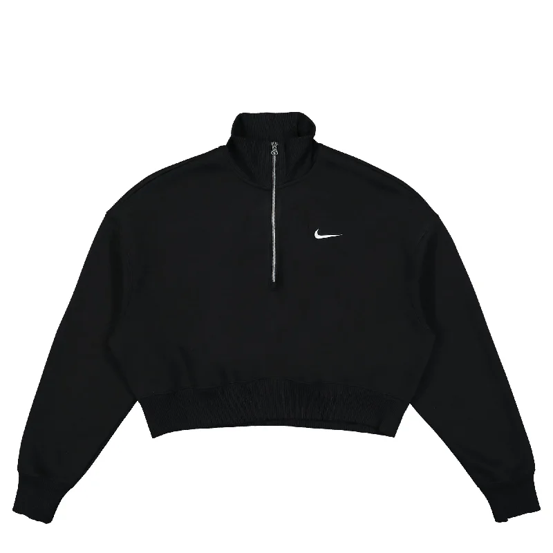 W Phoenix Fleece Oversized 1/2-Zip Crop Sweatshirt