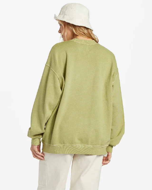 Ride In Oversized Crewneck Sweatshirt - Palm Green