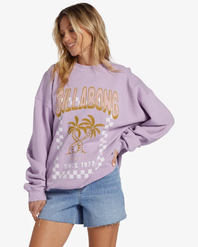 Ride In Oversized Crewneck Sweatshirt - Peaceful Lilac