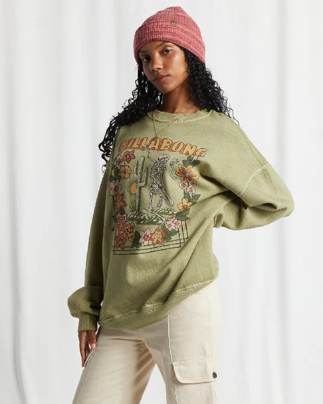 Ride In Oversized Crewneck Sweatshirt - Avocado