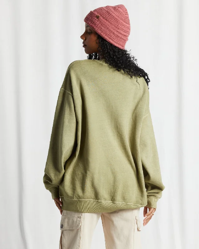 Ride In Oversized Crewneck Sweatshirt - Avocado