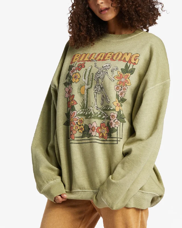 Ride In Oversized Crewneck Sweatshirt - Avocado