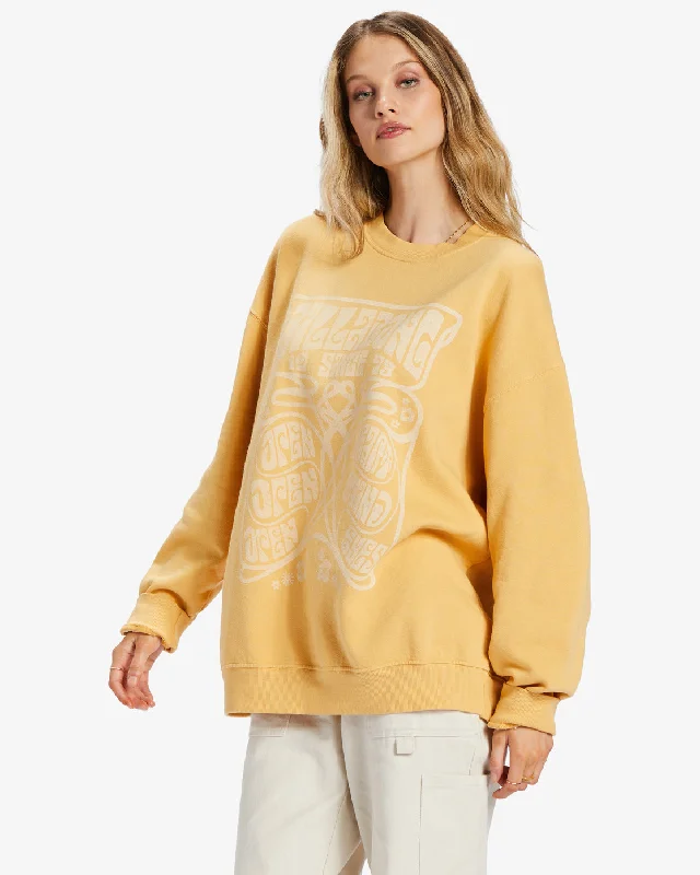 Ride In Oversized Crewneck Sweatshirt - Gold Coast