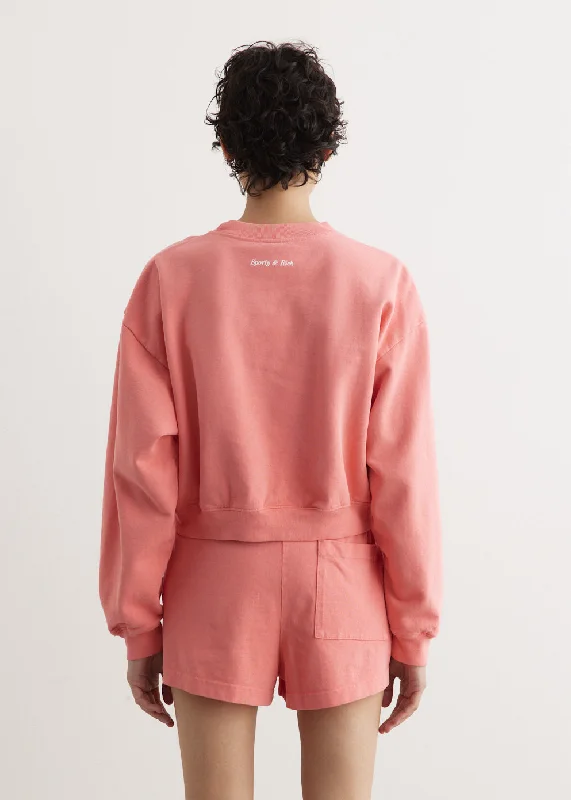 Wellness Club Flocked Cropped Crewneck