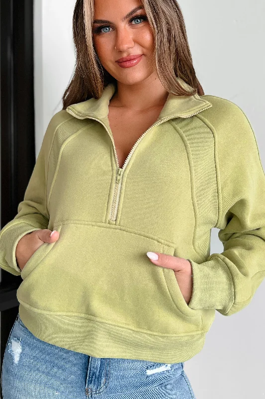 Always Low Key Half-Zip Pullover (Sage Green)