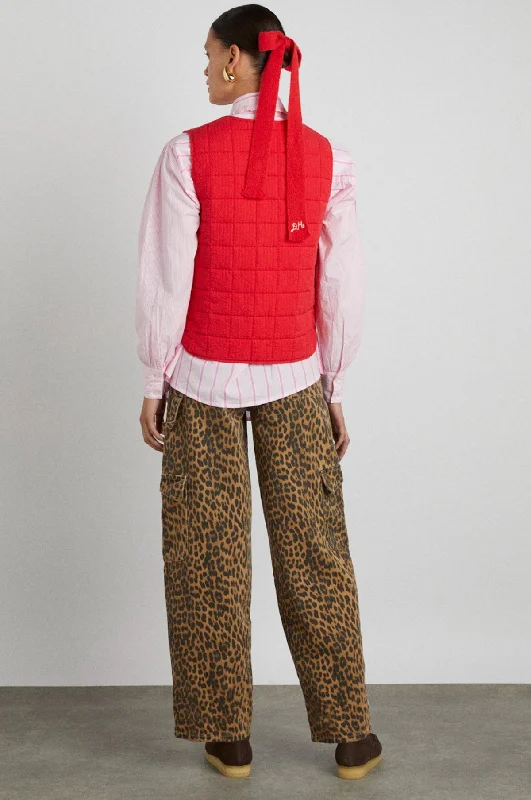 Arte Reversible Tie Gilet Red Ruffle