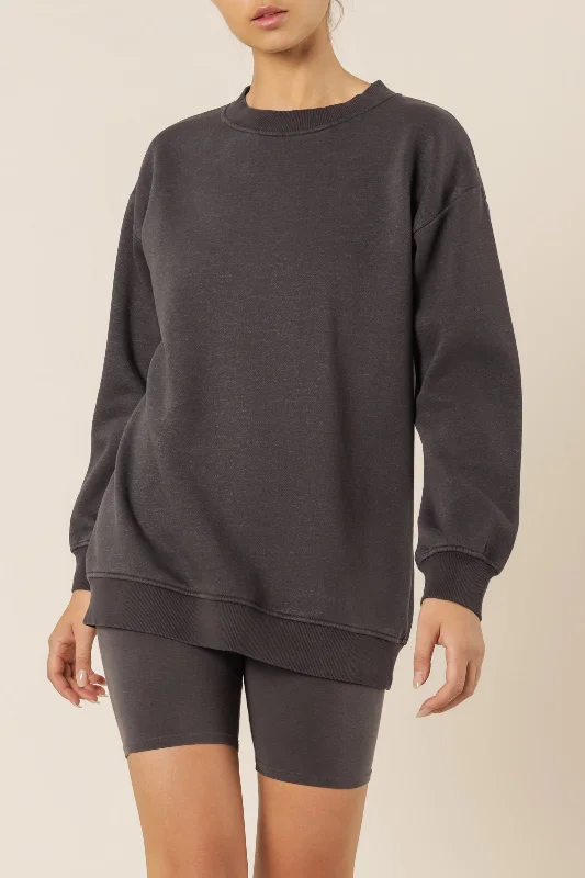 Carter Classic Boyfriend Sweat- Coal