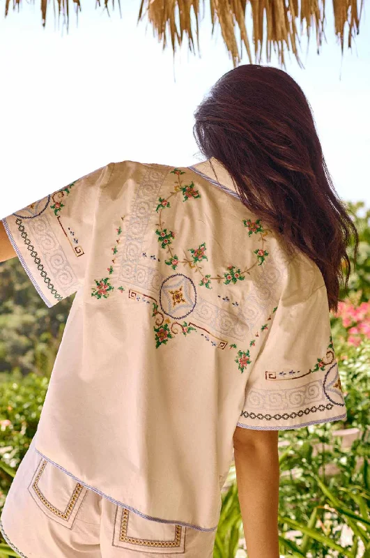 Cora Top Mosaic Embroidery