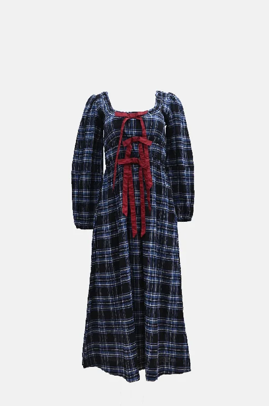 Dakota Midi Dress Blue Check