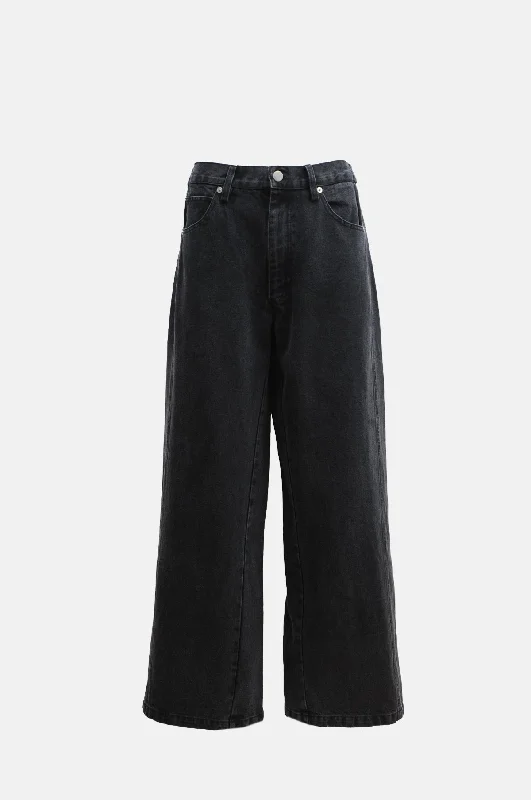 Elena Denim Baggy Pants Black