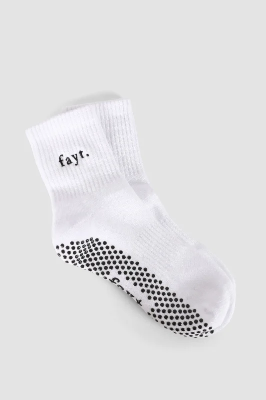 FAYT PILATES GRIP SOCKS WHITE