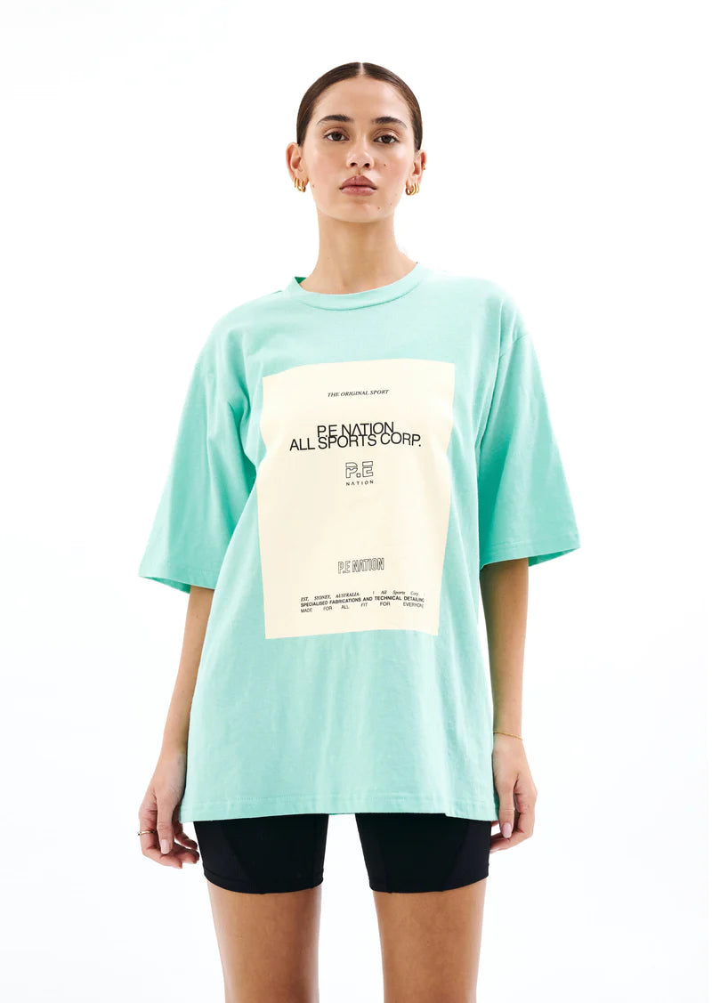 FULL OUT TEE IN AQUA