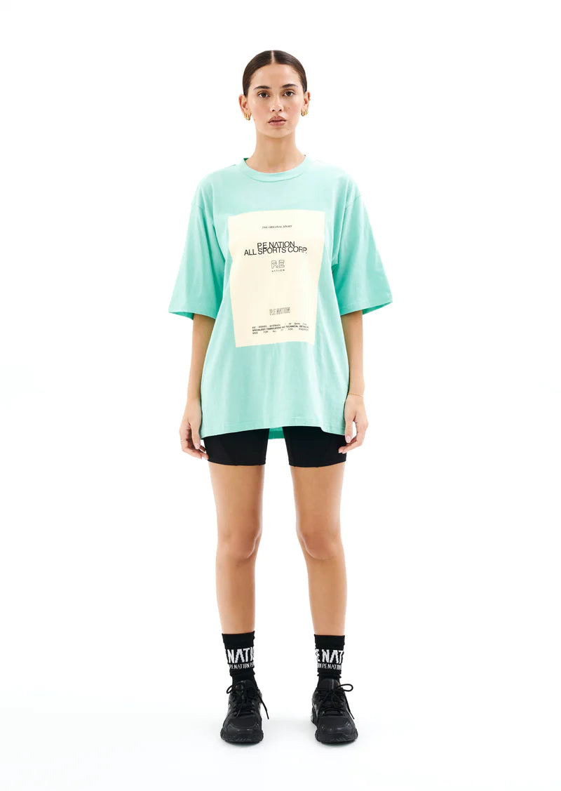 FULL OUT TEE IN AQUA