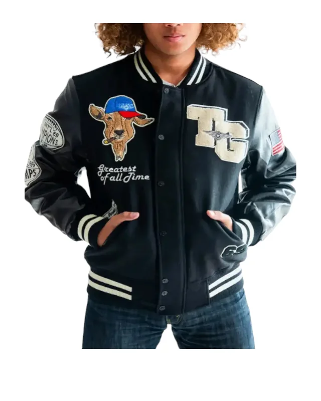 Goat Embroidered Varsity Jacket