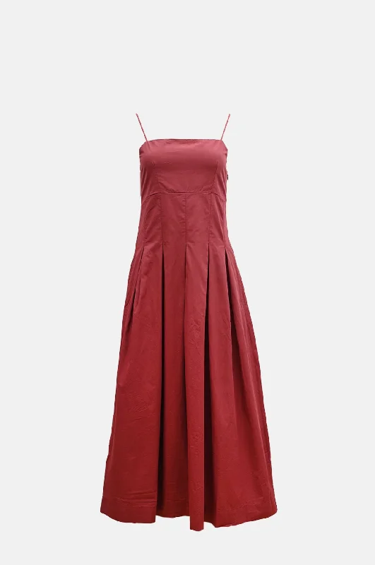 Iris Bow Midi Dress Red