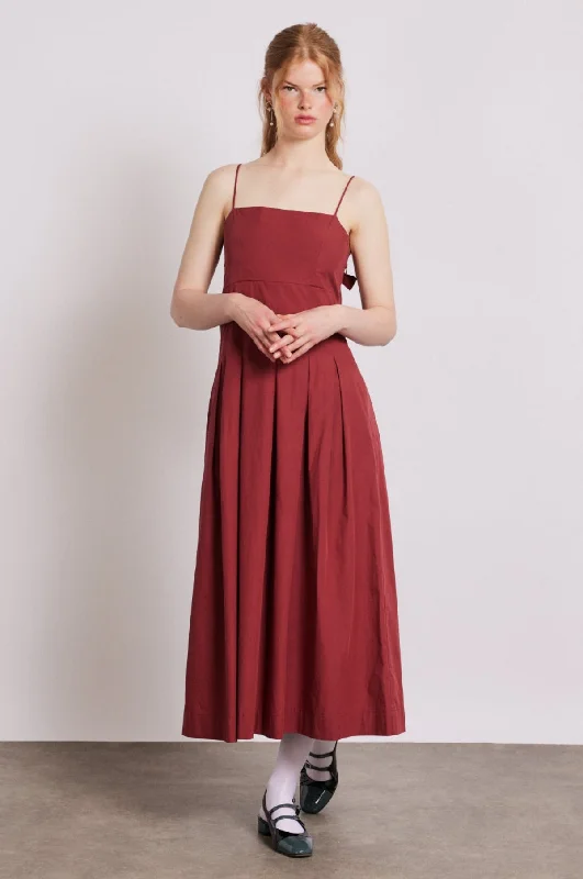 Iris Bow Midi Dress Red