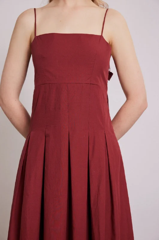 Iris Bow Midi Dress Red