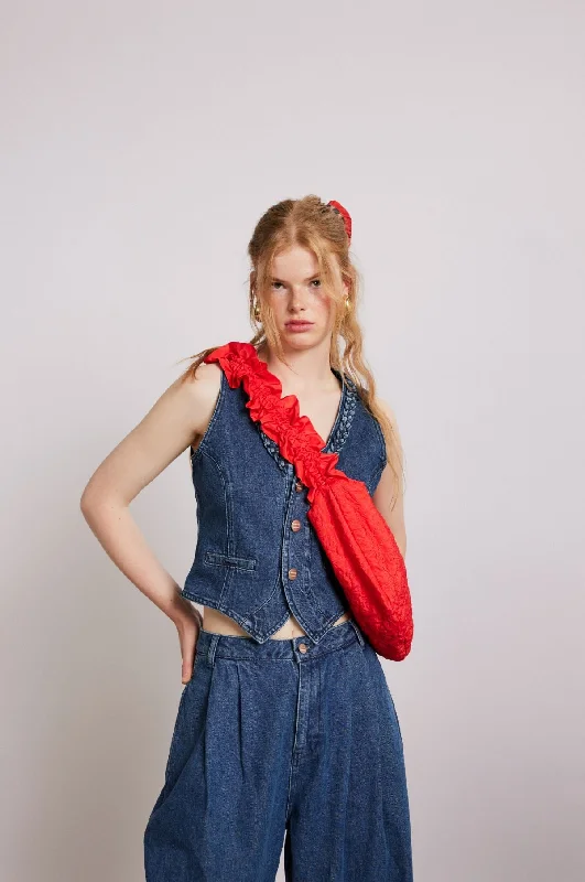 Isla Denim Waistcoat Vintage Wash Blue