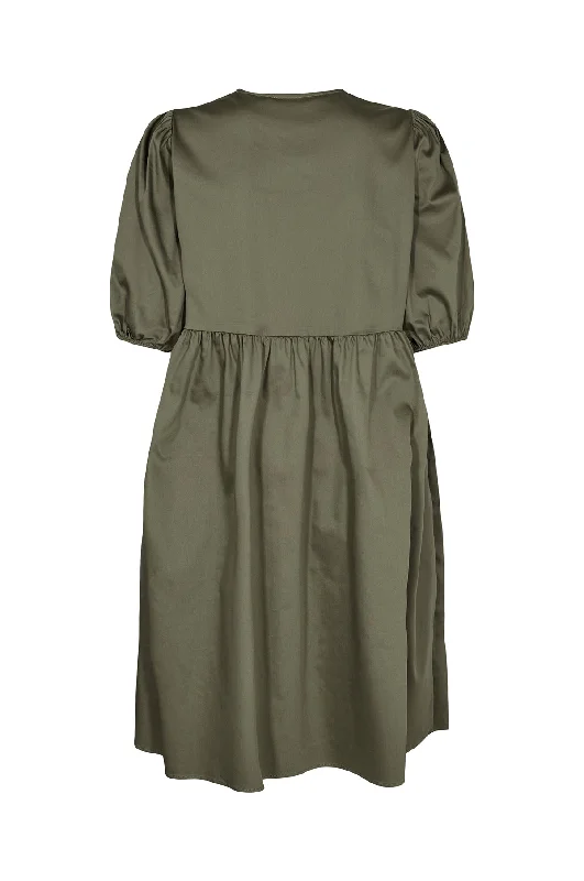 Isla Solid Dress Moss Green