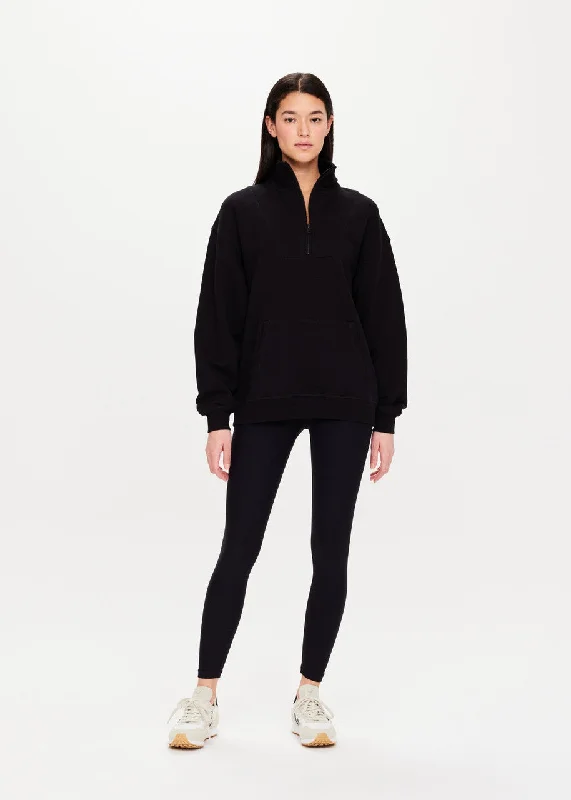 JEROME HALF ZIP CREW- BLACK