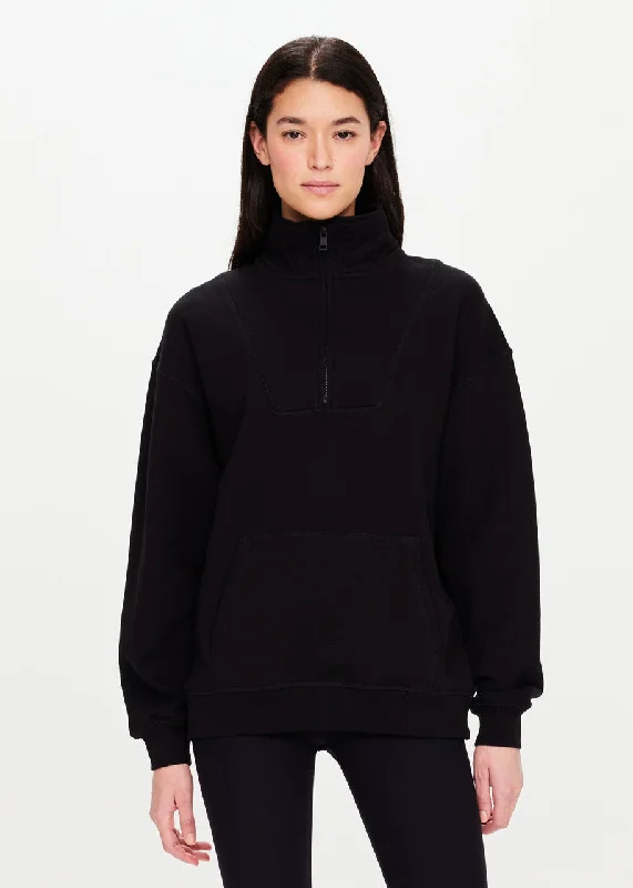 JEROME HALF ZIP CREW- BLACK