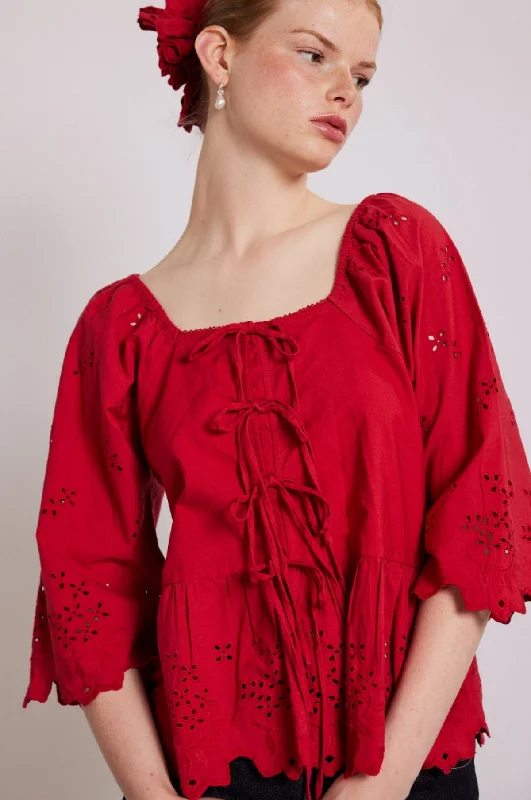 Lana Blouse Red