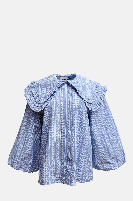 Lois Double Collar Blouse Blue